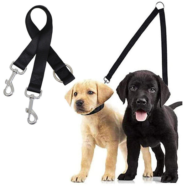 Duplex Double Dog Coupler Twin Dual Lead 2 Way Two Pet Dogs Walking Safety Leash