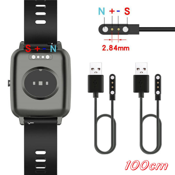 1/2x 2-Pin Universal USB Data Charging Cable Magnetic Charger For Smart Watch