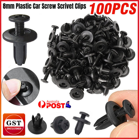 100pcs 8mm Plastic Car Screw Rivet Clips For HOLDEN Interior Trim Panel Clips