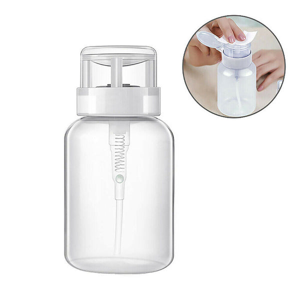 Clear Bottle Plastic Push Down Empty Pump Dispenser For Nail Polish Remover AU