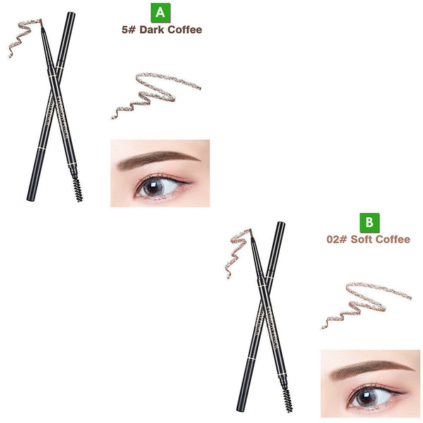 Slim Eyebrow Pencil Waterproof Eye Brow Eyeliner Pen With Brush Makeup Cosmetic