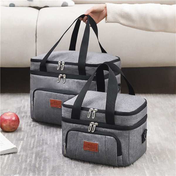 Outdoor Portable Lunch Bag Thermal Insulated Food Container Cooler Bag26x19x21CM