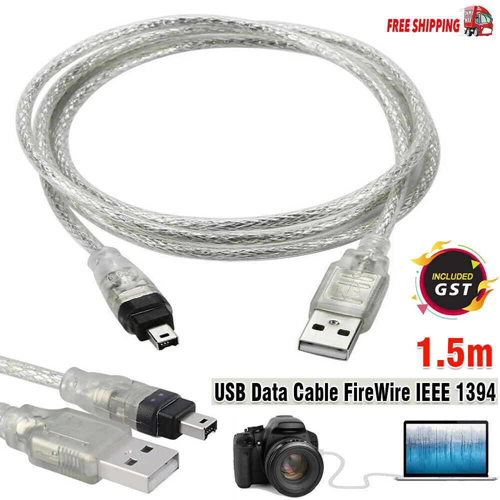 USB Data Cable FireWire IEEE 1394 for Mini DV MiniDV HDV Camcorder to Edit PC AU