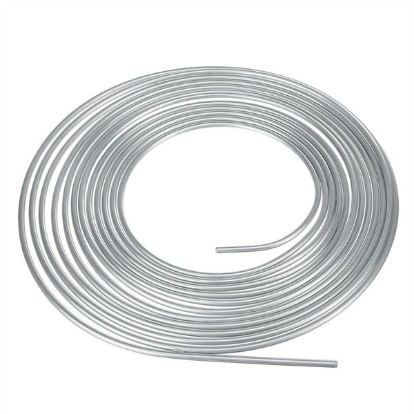 25Ft Coil Roll 3/16''OD Steel Zinc Brake Line Fuel Tubing Pipe Kit &15 Fittings