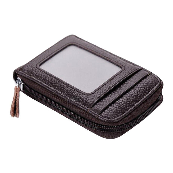 RFID Blocking Leather Wallet Anti-theft Credit Card Holder Men Women Coin Purse