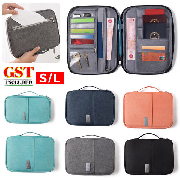 Waterproof Passport Holder Travel Document Wallet RFID Bag Family Case Organizer