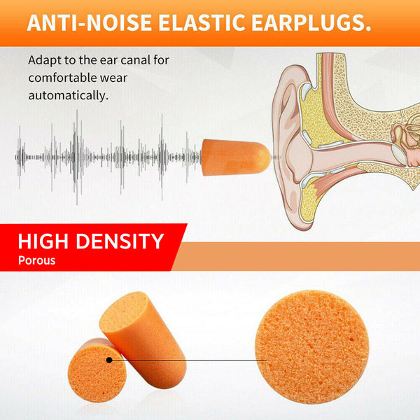 10 Pairs Disposable Foam Ear Plug Noise Reducer uncorded individual wrap