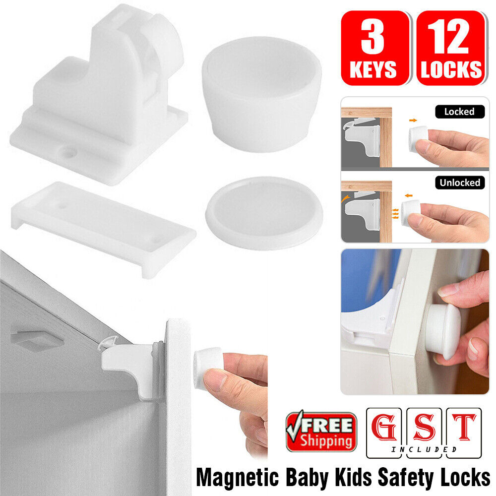 Child Safety Locks Baby Magnet Lock No Drill For Kitchen Cabinet Drawer Cupboard