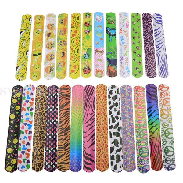 30PCS Mixed Wrist Snap Slap Bands Kids Party Favor Novelty Toys Play band NEW AU