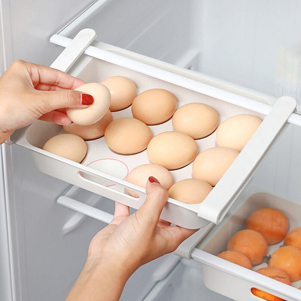 Fridge Freezer Shelf Holder Drawer Kitchen Fruit Egg Organizer Storage Rack Box