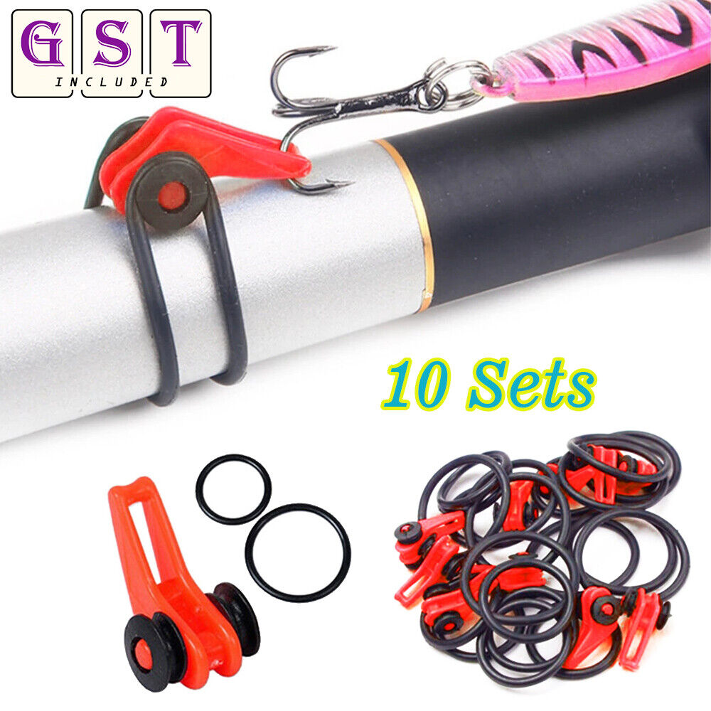 10-50 Red Hook Keeper Fishing Rod Pole Easy Safty Holder Hanger Lure Bait Tackle