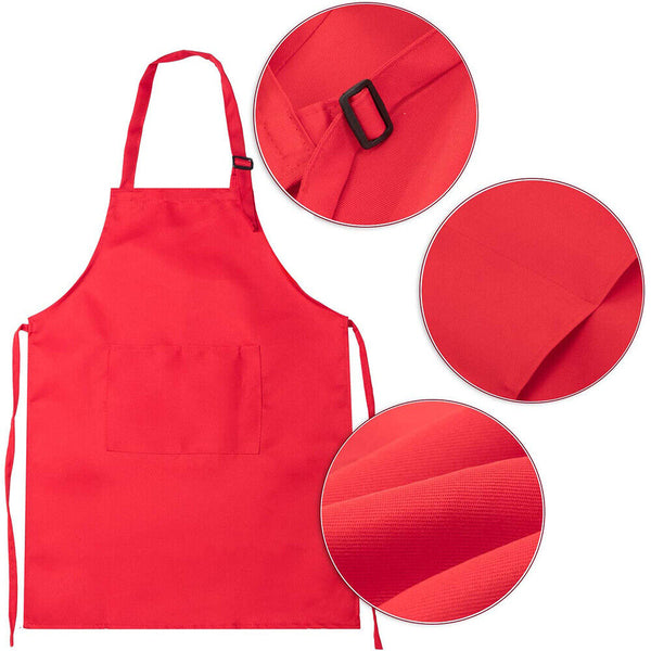 Unisex Kids Boys Girls Adjustable Apron Kitchen Cooking Wear Pocket Washable AU