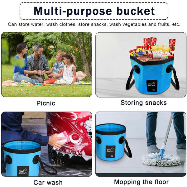 Collapsible Bucket Foldable Water Container Portable for Camping Fishing Hiking