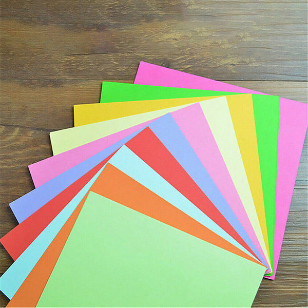 100pcs Square 10 Colors Origami Folding Paper DIY Handmade Crafts Tools 15X15CM