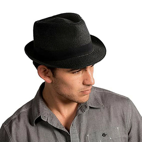 Unisex Men Women FOR Fedora Trilby Wide Brim Straw Cap Beach Sun Gentleman Hat