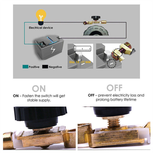 Car Battery Cut-off Switch Disconnect Battery Isolator Terminal For Car Boat  RV