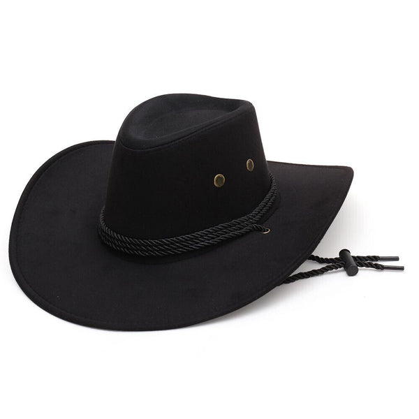 Cowboy Hat Unisex Faux Leather Sunhat Wild Brim Panama Hat Visor Hats Fashion AU