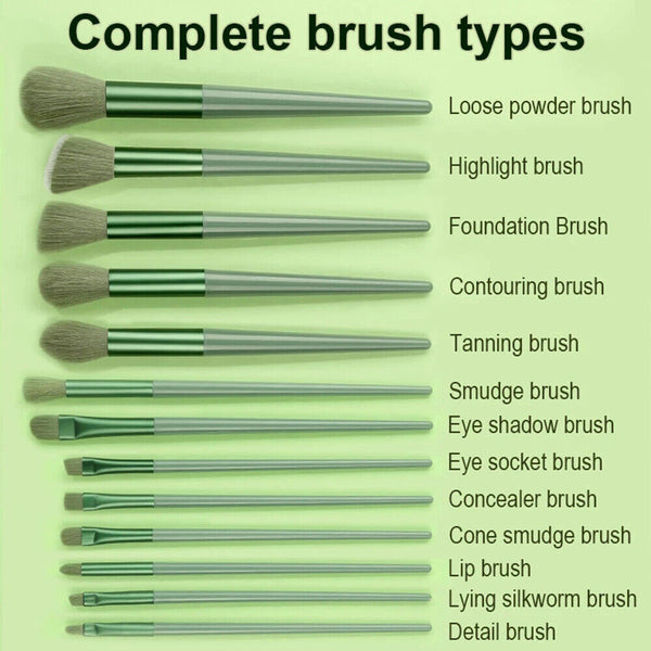 13Pcs Professional Makeup Brush Set Eyeshadow Powder Foundation Contour Brushes