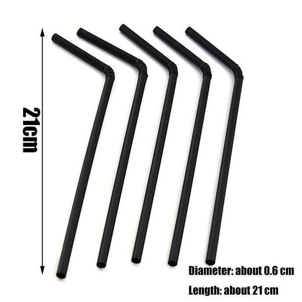 Black Drinking Straw Party Cocktail Plastic Disposable Straws Individual package