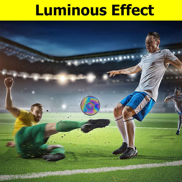 Reflective Soccer Ball Luminous Night Glow Footballs for Student Training AU