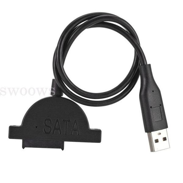 USB 2.0 to Mini SATA 7+6 13Pin Adapter Cable for Laptop CD/DVD Slimline Drive