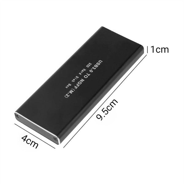 USB 3.0 TO M.2 NGFF SSD SATA External Enclosure Storage Case Adapter Aluminium