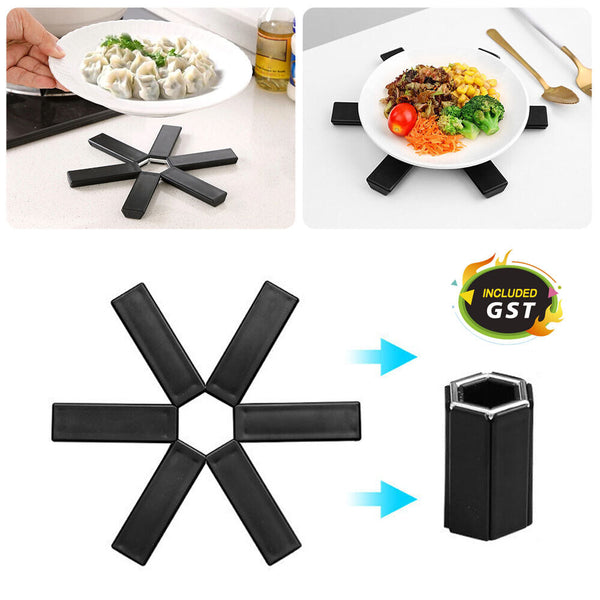 1-4PC Creative Folding Heat Insulation Pad Placemats Foldable Bowl Cup Pad AU
