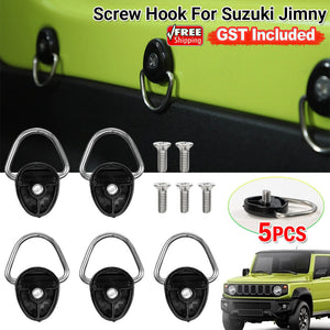 5x For Suzuki Jimny JB64 JB74 2019-22 Tie Down Anchors D-Ring Buckle Screw Hook