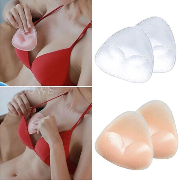 Triangle Push-up Silicone Bra Inserts Breasts Pad Bikini Bra Cleavage Enhancers