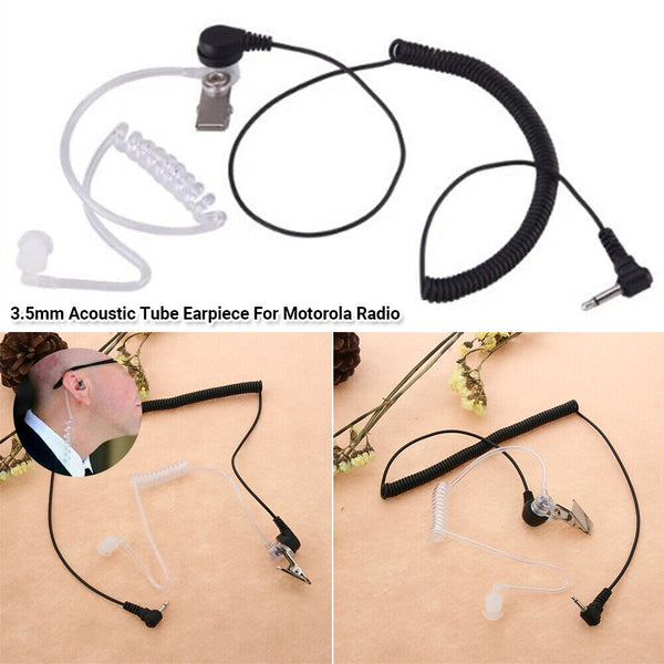 UP 5PCS 3.5mm Transparent Covert Acoustic Tube Earpiece For Motorola Radio