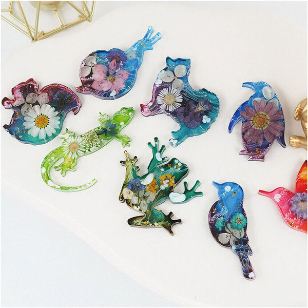 DIY Epoxy Resin Animal Frog Lizard Bird Silicone Mould Key Chain Pendant Mould