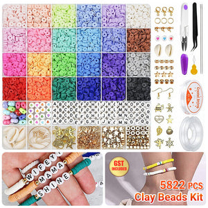 5822pcs Clay Heishi Beads Flat Beads Kit for Bracelets Necklace Earrings Anklets