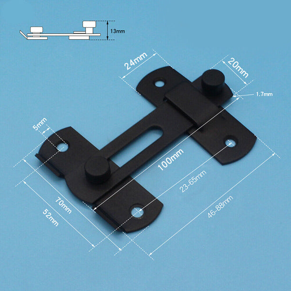 Stainless Steel Gate Latches Flip Latch Bolt Latch Lock for Safety Door Black AU