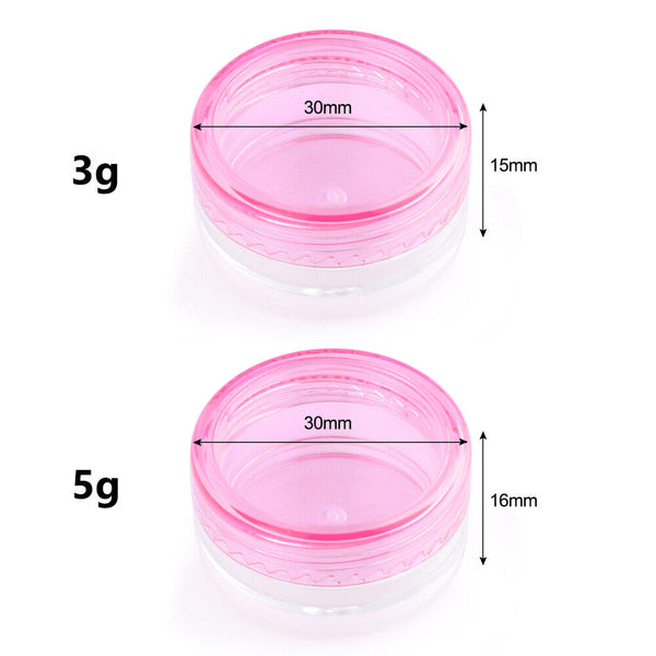 3/5g Plastic Cosmetic Containers Face Cream Lip Balm Sample Jars Pots