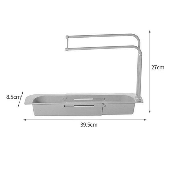 Telescopic Sink Rack Holder Expandable Storage For Soap + Sponge + Towel Kitchen