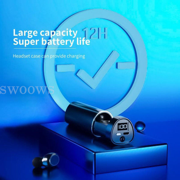 LED Wireless Bluetooth Earphones Headphones Earbuds Waterproof Display for Apple