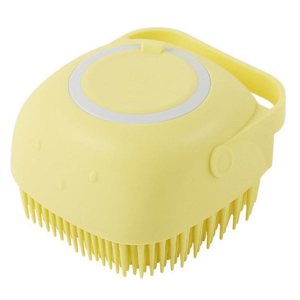 Pet Massage Bath Brush For Dog Cat Shampoo Dispenser Silicone Scrubber Wash Tool