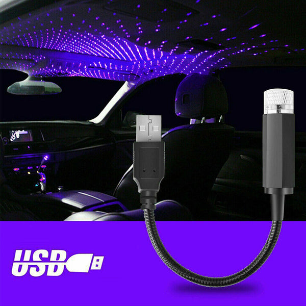 2pcs Car Interior Roof  Atmosphere Starry Sky Night Projector Star Lamp USB LED