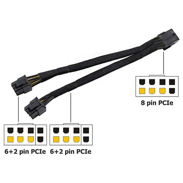 New GPU PCIe 8 Pin raided Y-Splitter Graphics Card Extension Cable AU HOT