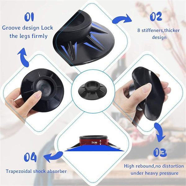 NEW Washing Machine Anti Vibration Pads Non-slip Support Mats Fur Catcher 4Pcs