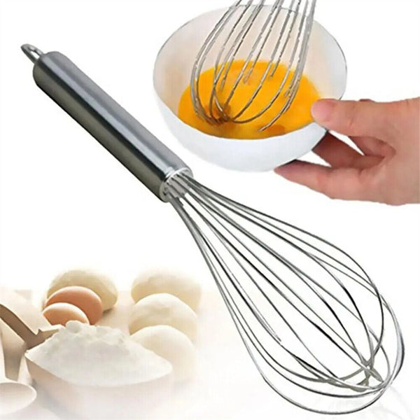 Large Stainless Steel Whisk Egg Beater Gravy Sauce Mix Mixer Kitchen Whisker