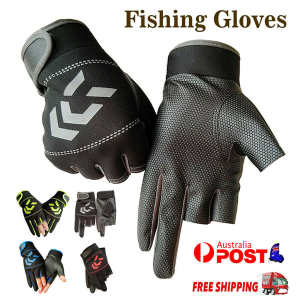 Anti-slip Fishing Gloves 3 Fingerless Waterproof Sun Protection Fish Gloves