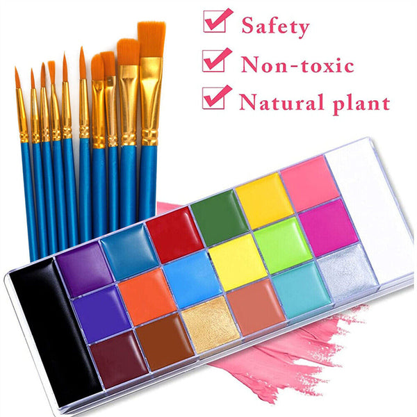 20 Colours Professional Face Painting Kit for Kids Adults Face Body Paint Set