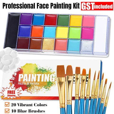 20 Colours Professional Face Painting Kit for Kids Adults Face Body Paint Set