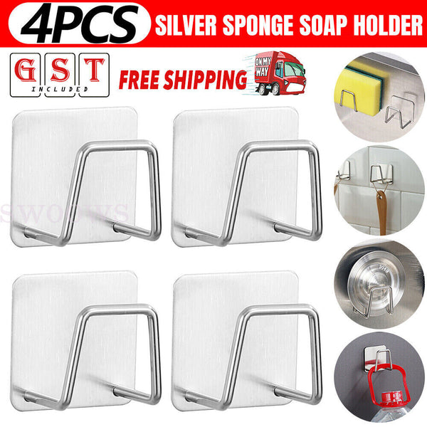 4PCS sponge holder Soap Hook Sinks Suction Holder Kitchen Dish Sink Rack