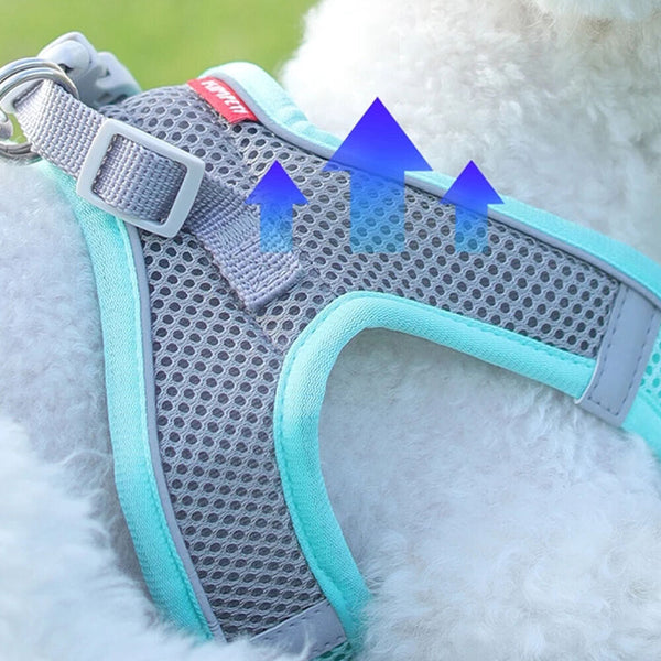 Pet Dog Harness Adjustable Reflective Breathable Outdoor Collars Strap Cat Leash