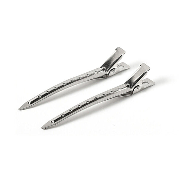 12 pcs Duck Bill Hair Clips Metal Alligator Curl Sectioning Clips with Holes AU