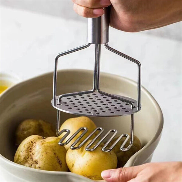 Potatoe Fruit Kitchen Potato Masher Vegetable Press Crusher Stainless Steel Tool