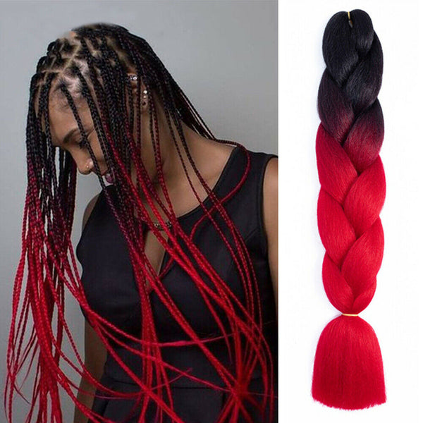 Women Coloured Jumbo Braiding Hair Extensions Braids Twist Hight Temperature