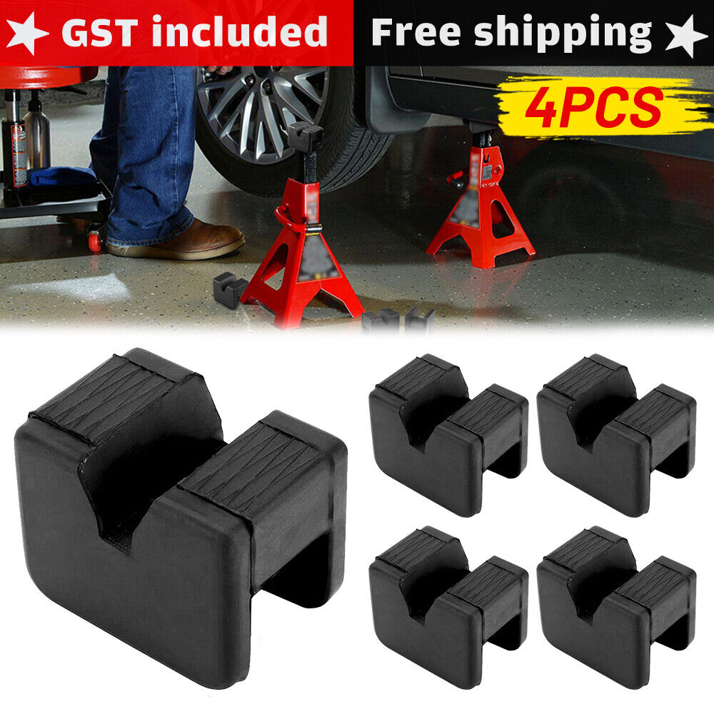 4Pcs Rubber Axle Jack Stand Pad Adapter Frame Rail Protector Slotted 2-3 Tons O